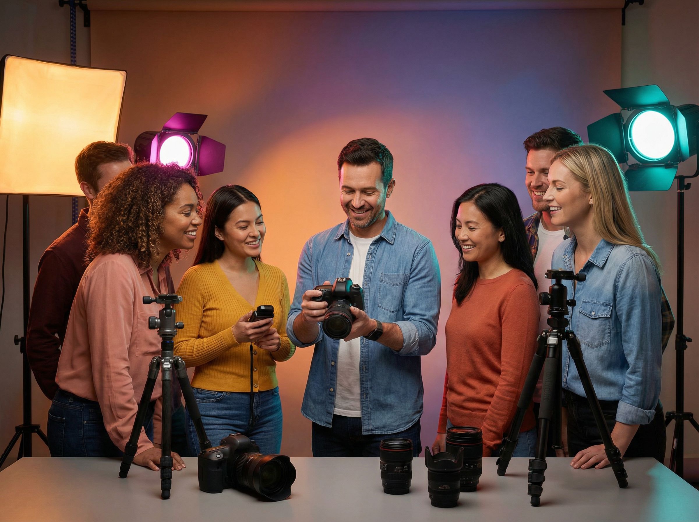 Happy construction worker taking a break using smartphone outside a building site.